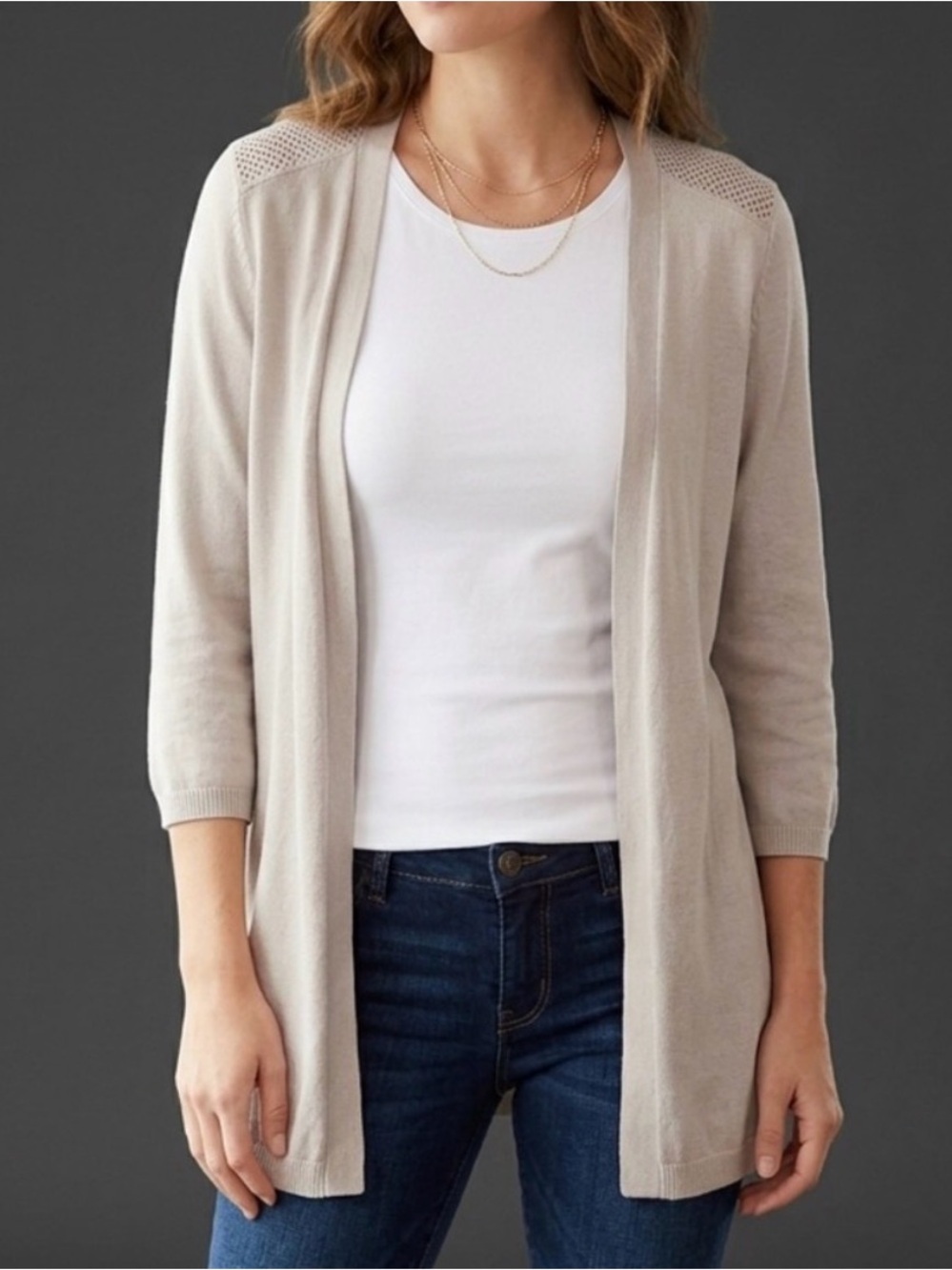 Maurices Light Beige Open-Front Women's Cardigan